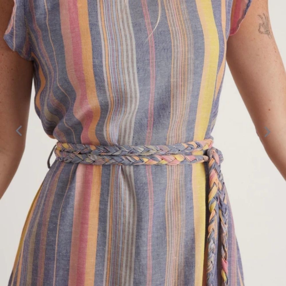 Marine Layer Laney Mini Dress In Blue Variegated Stripe - Picture 3 of 9